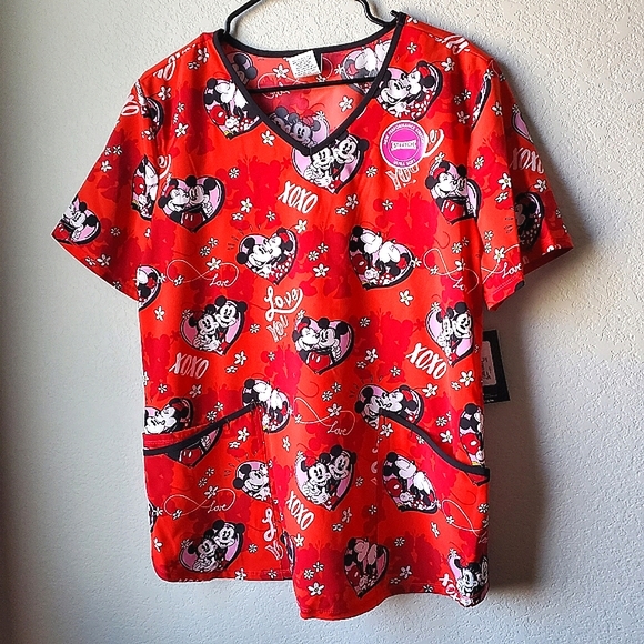 New Disney Mickey and Minnie scrub top - Picture 3 of 16